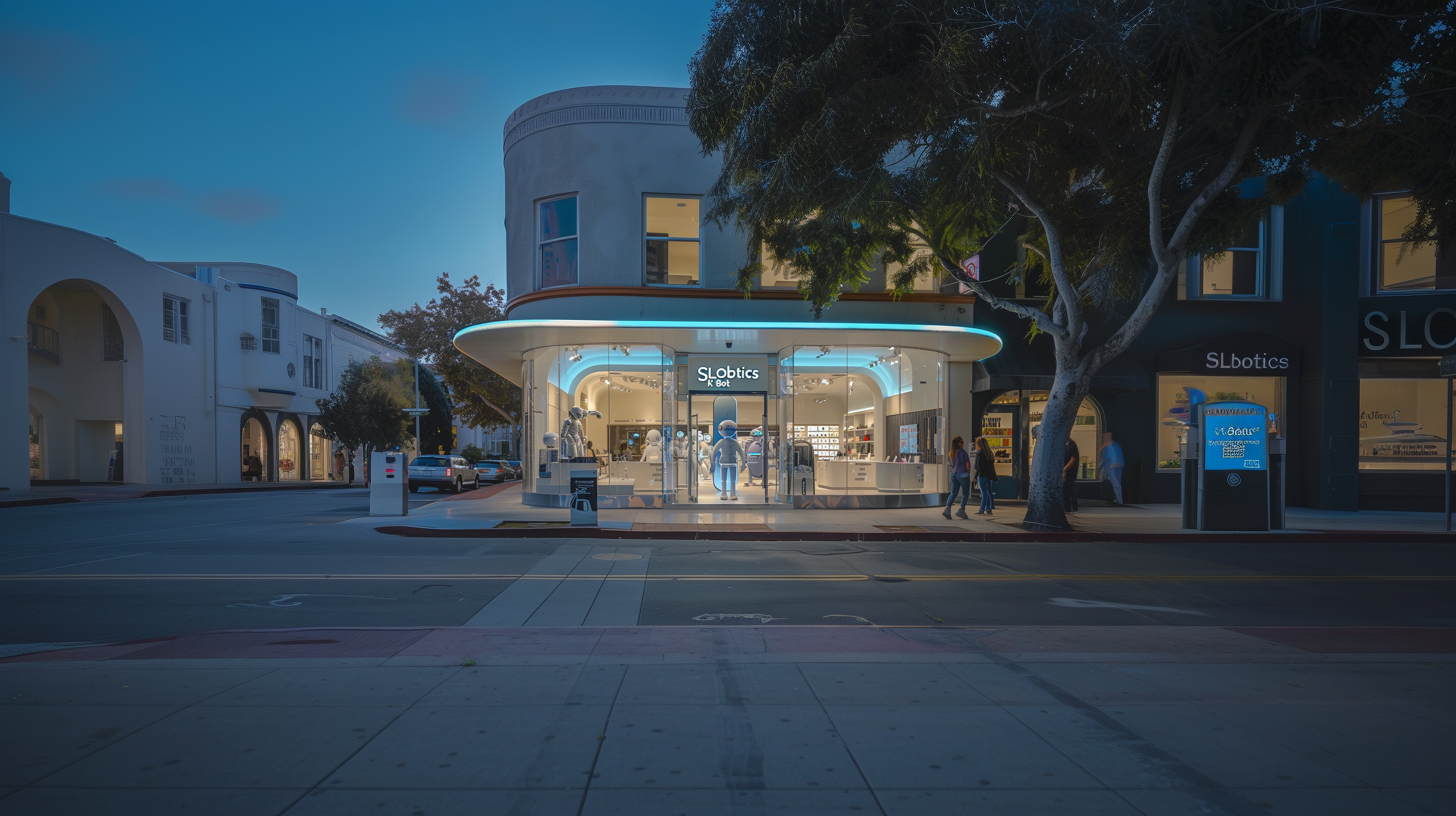 Exterior concept of Slobots storefront in downtown San Luis Obispo